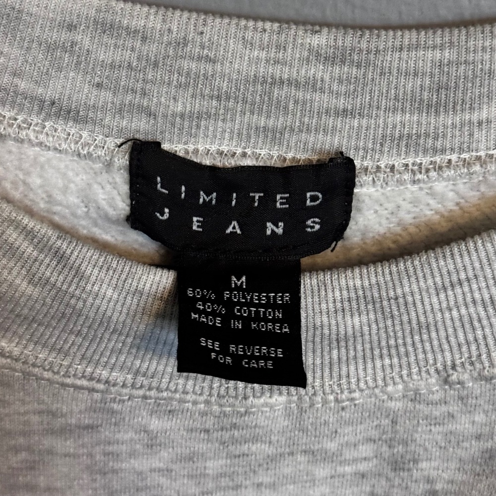 Vintage Limited Jeans Sweatshirt Gray Crewneck Graphic Pullover Womens Medium M - Picture 3 of 6